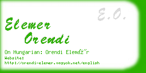 elemer orendi business card